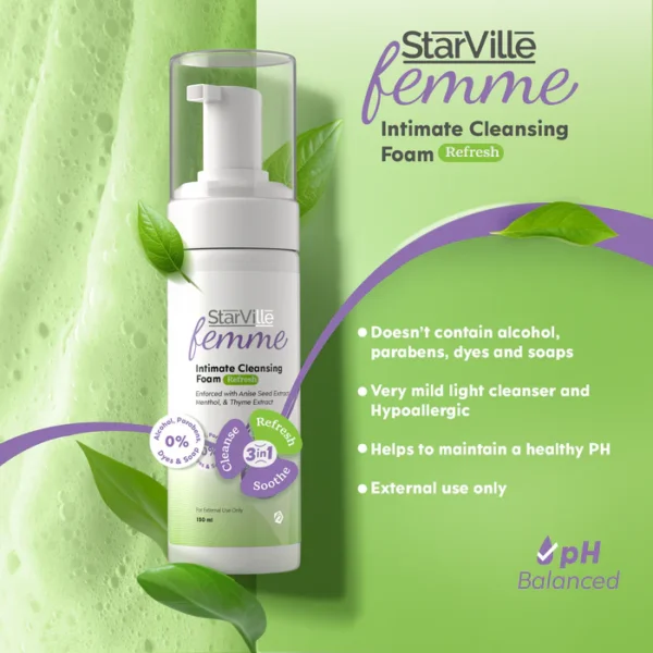 StarVille Femme Intimate Cleansing Foam Refresh 150 ml - الصورة 3