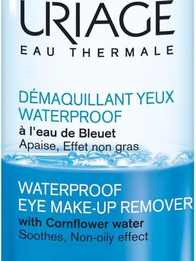 URIAGE Waterproof eye make-up remover with CORNFLOWER WATER